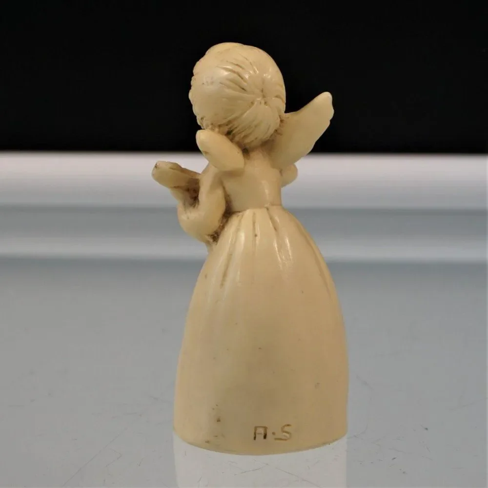 Vintage Musical Angel A Santini Classic Figure Made In Italy Sculpted Marble